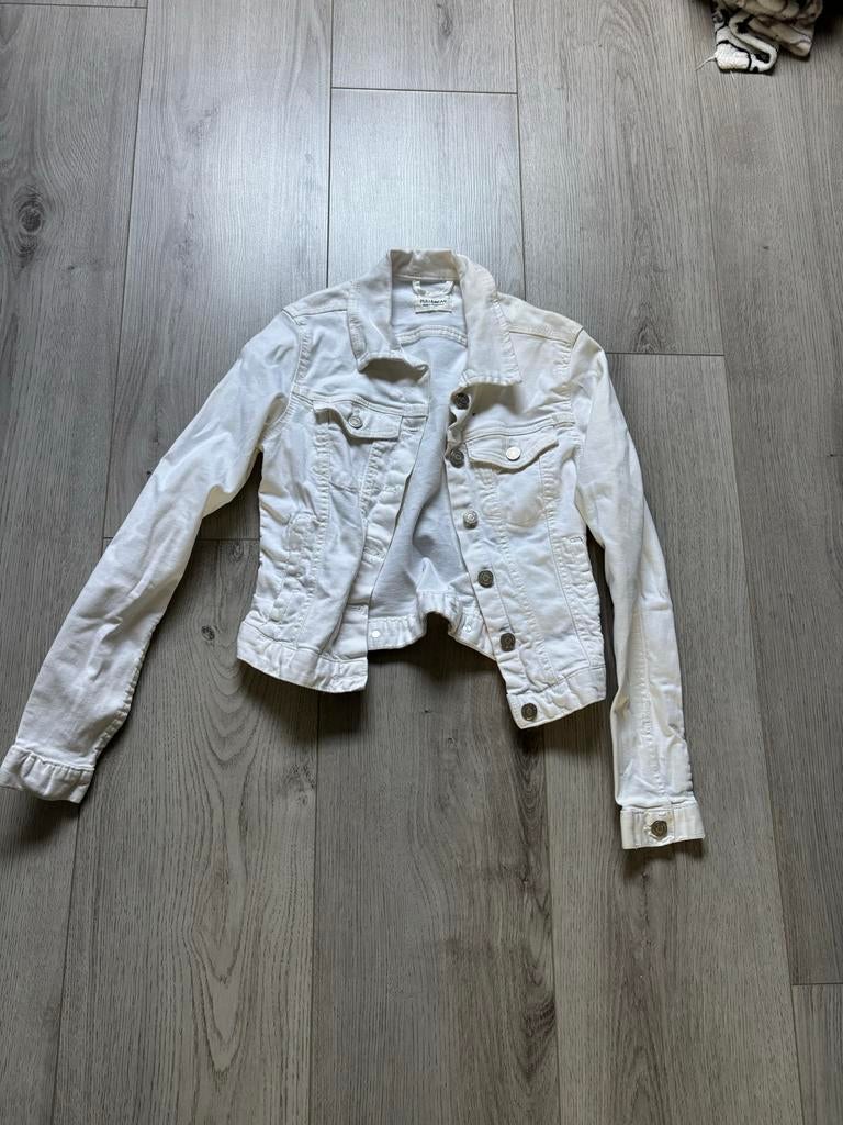Wit spijkerjasje Pull & Bear, Ophalen of Verzenden, Gedragen, Maat 36 (S), Wit