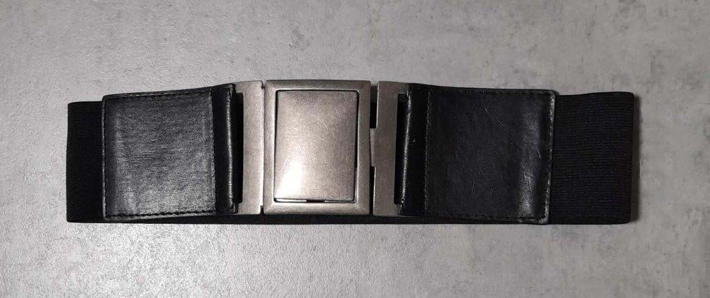 Elastische CEINTUUR / taille riem met metalen gesp, 80 tot 90 cm, 5 cm of meer, Zwart, Ophalen of Verzenden