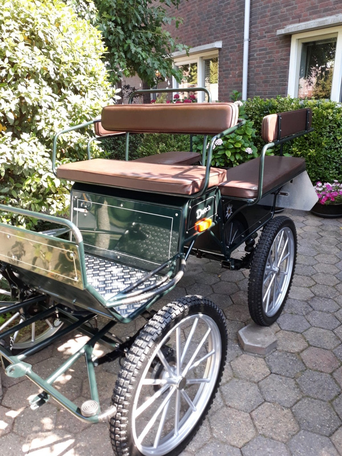 Leuk recreatie wagentje merk Dutch Donker groen, Dieren en Toebehoren, Rijtuigen en Koetsen, Marathonwagen, Pony