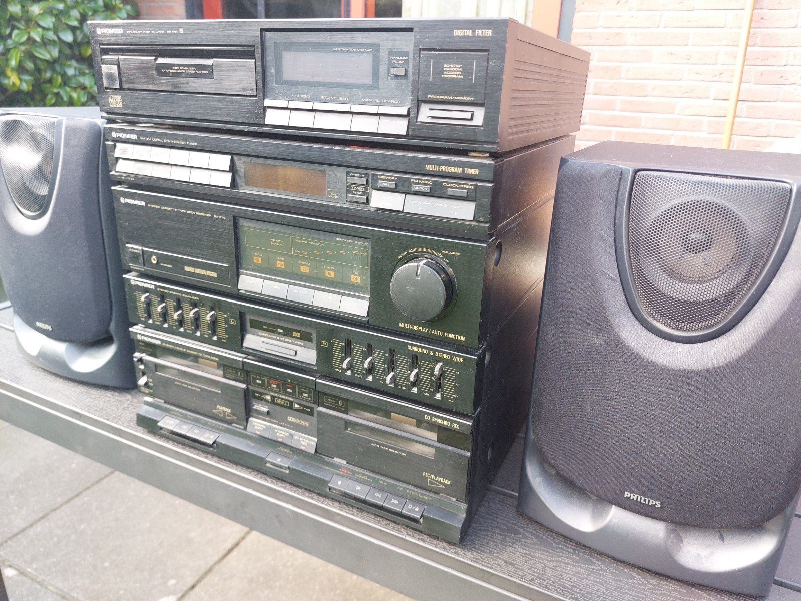 Pioneer Stereo Set met Philips Speakers - opknapper, Audio, Tv en Foto, Ophalen, Gebruikt, Cassettedeck, Losse componenten