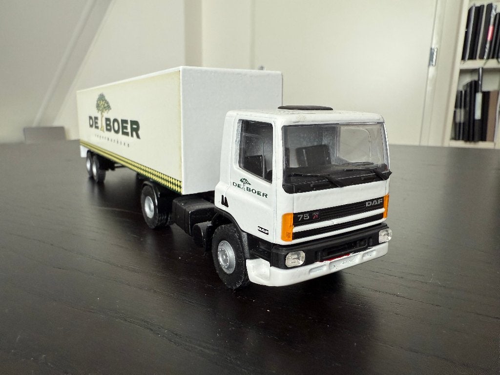 LION Car DAF vrachtwagen De Boer Supermarkten met trailer 58, Ophalen of Verzenden, Bus of Vrachtwagen, Lion Toys