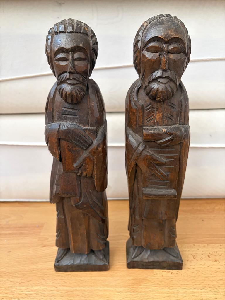 Houten beelden, Antiek en Kunst, Kunst | Beelden en Houtsnijwerken, Ophalen, Houtsnijwerk, 20 - 50 cm, Hout