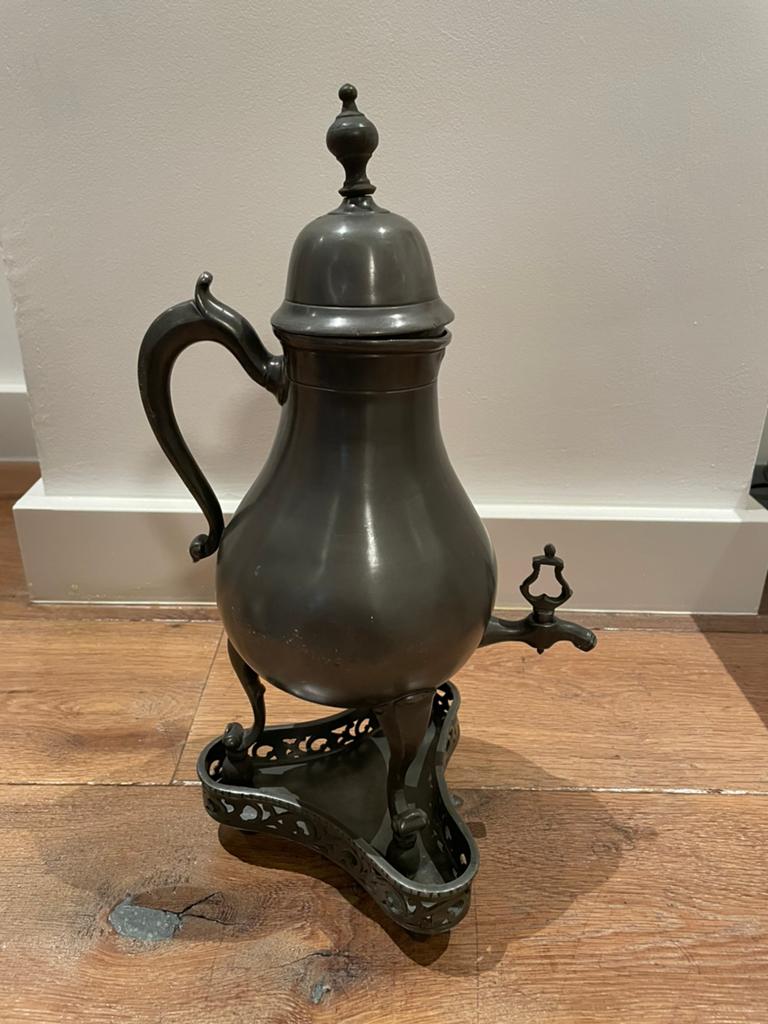 Antieke tinnen theeketel, Ophalen of Verzenden