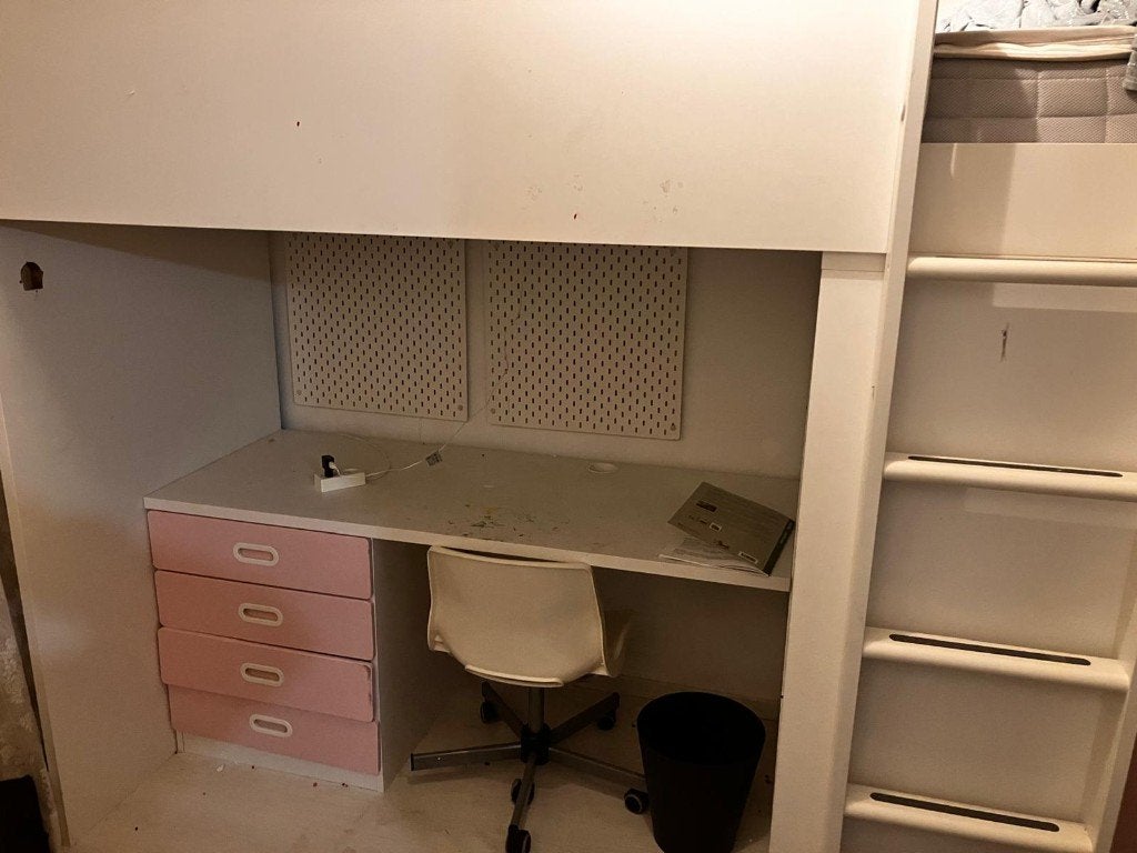 Hoogslaper met bureau en opbergruimte, Ophalen, Gebruikt, Hoogslaper