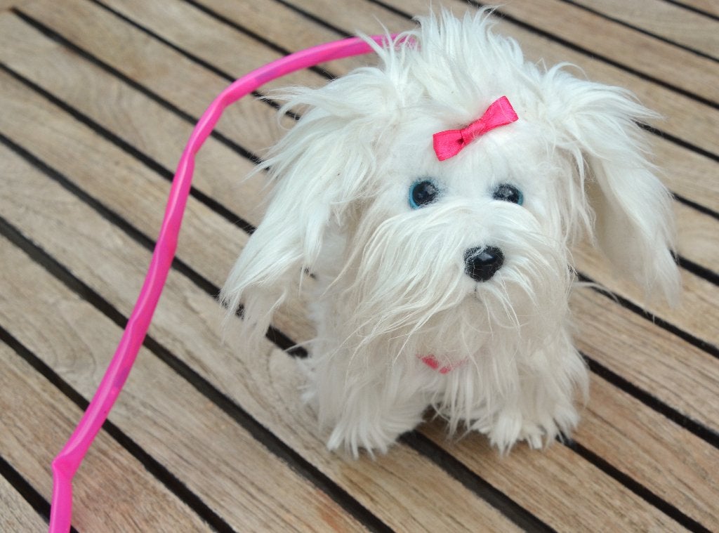 Speelgoed wit hondje dat blaft, loopt geeft licht Animagic, Ophalen of Verzenden, Gebruikt