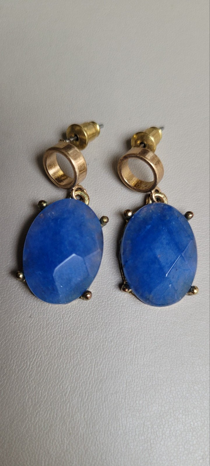 Edelsteen oorbellen, Overige materialen, Blauw, Ophalen of Verzenden, Met edelsteen
