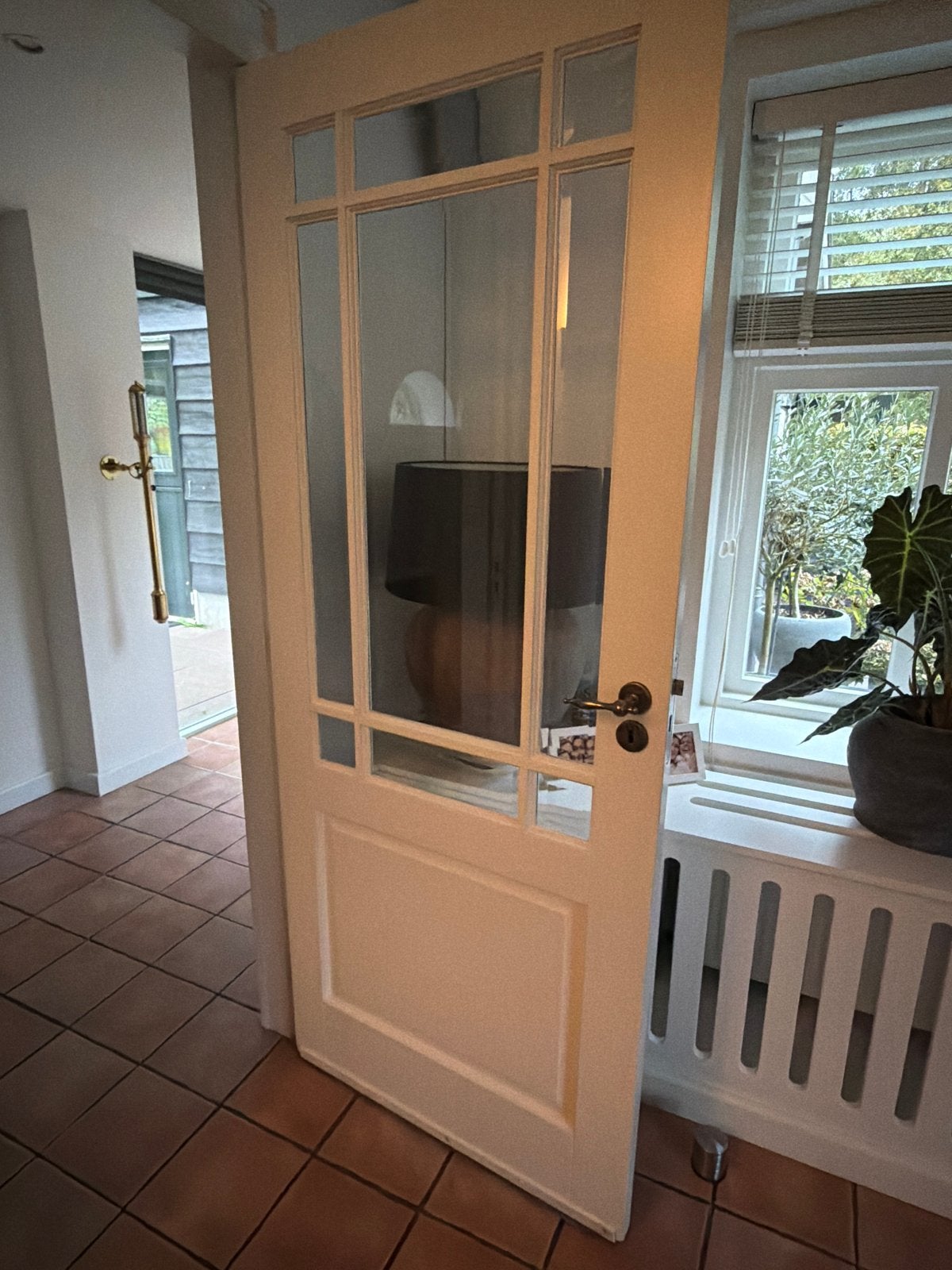 Binnendeur met glas, 82x202 cm, Ophalen, Gebruikt, 80 tot 100 cm, Binnendeur