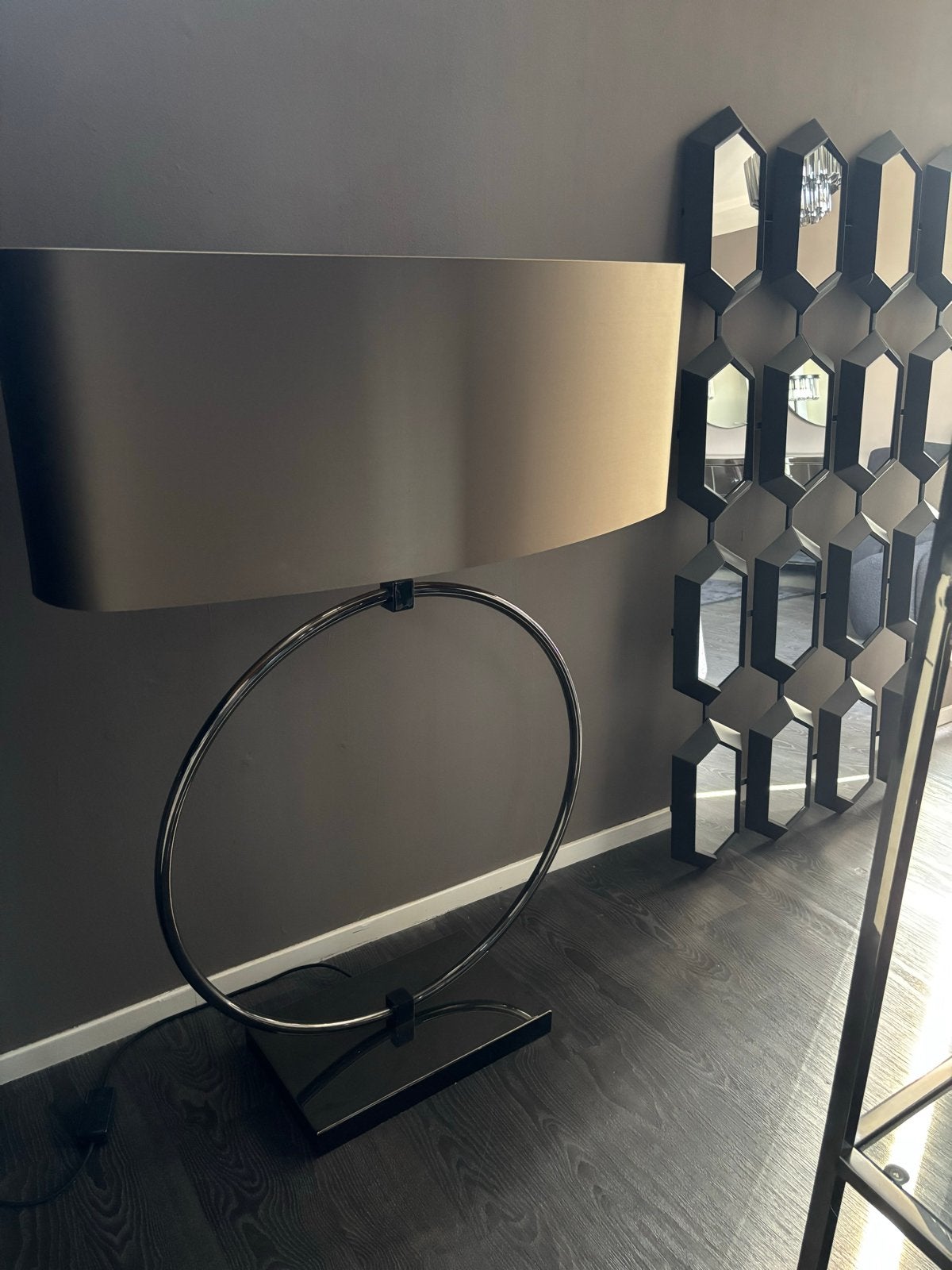 Moderne ring lamp eric kuster stijl stoffen kap, Ophalen, 100 tot 150 cm, E27 (groot), Zo goed als nieuw