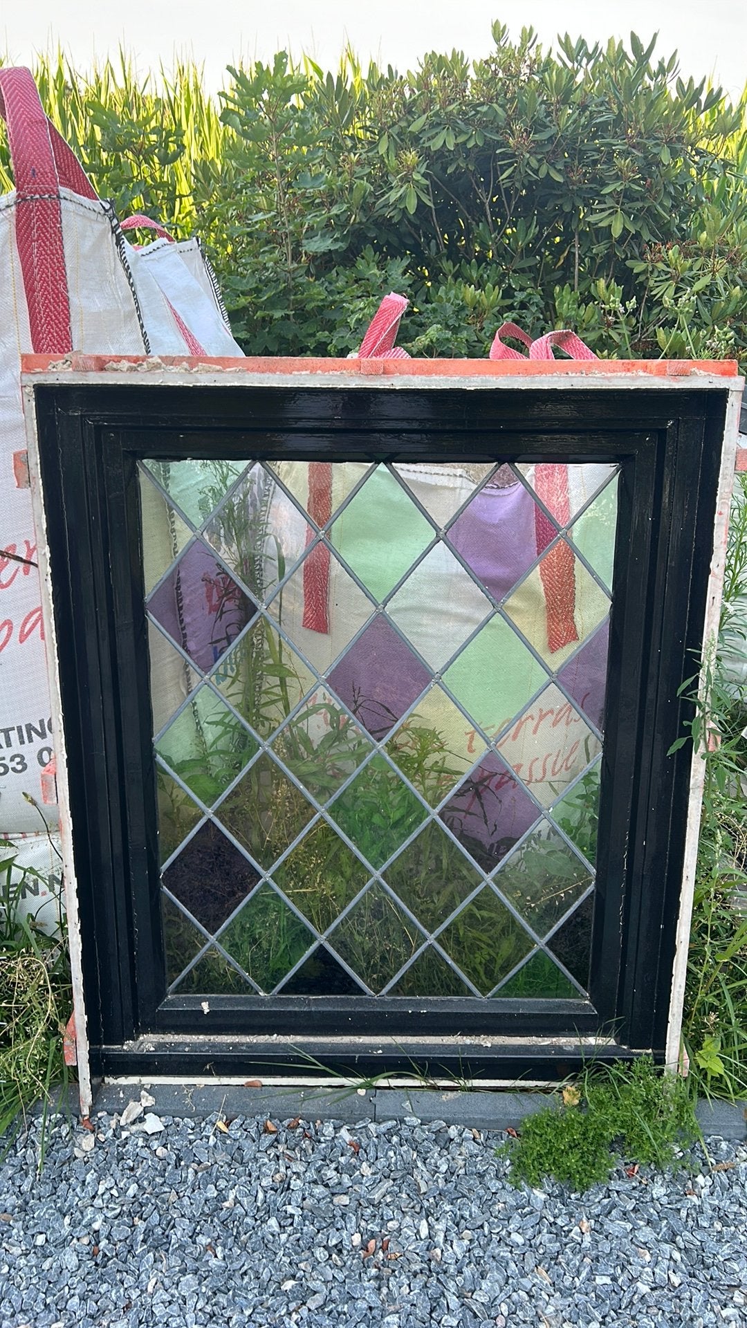 Uniek glas in lood raam met afmetingen van 95x76 cm., Doe-het-zelf en Verbouw, Glas en Ramen, Ophalen
