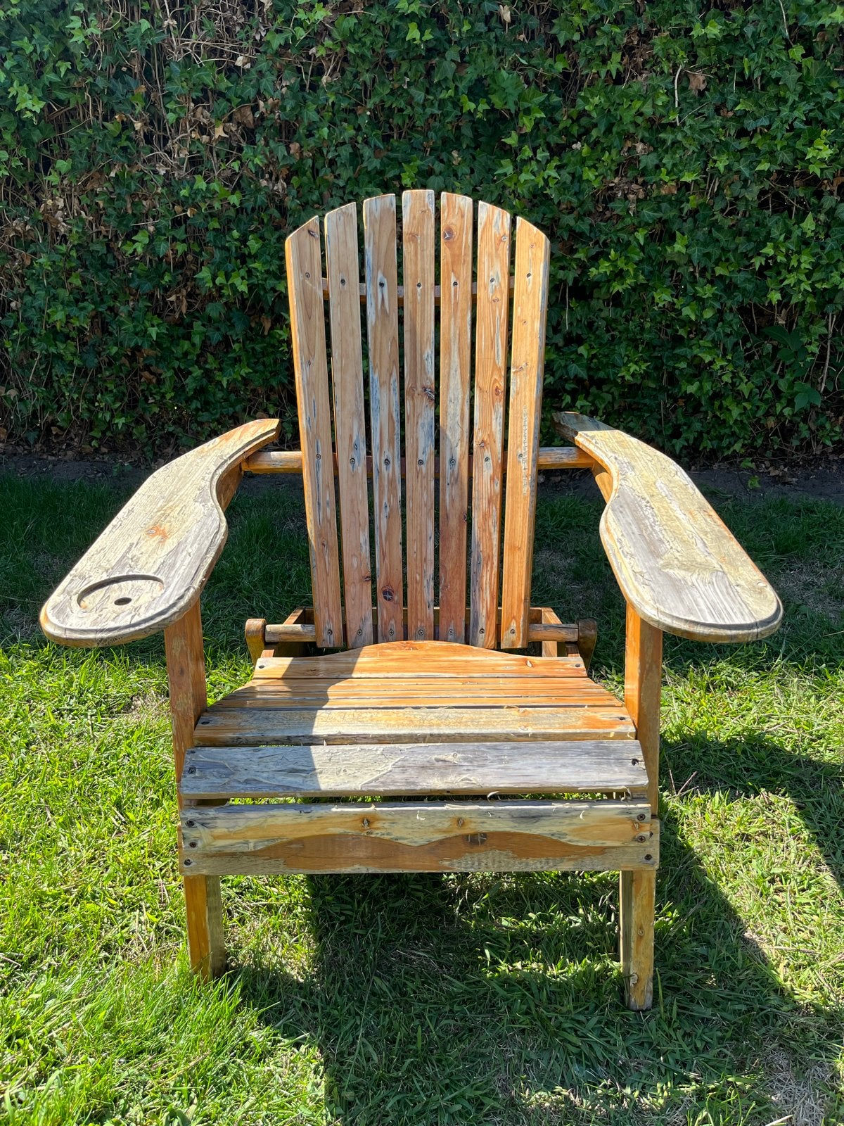 Adirondack stoel van hout - opklapbaar - leuk opknappertje, Tuin en Terras, Tuinstoelen, Ophalen, Gebruikt, Hout, Inklapbaar