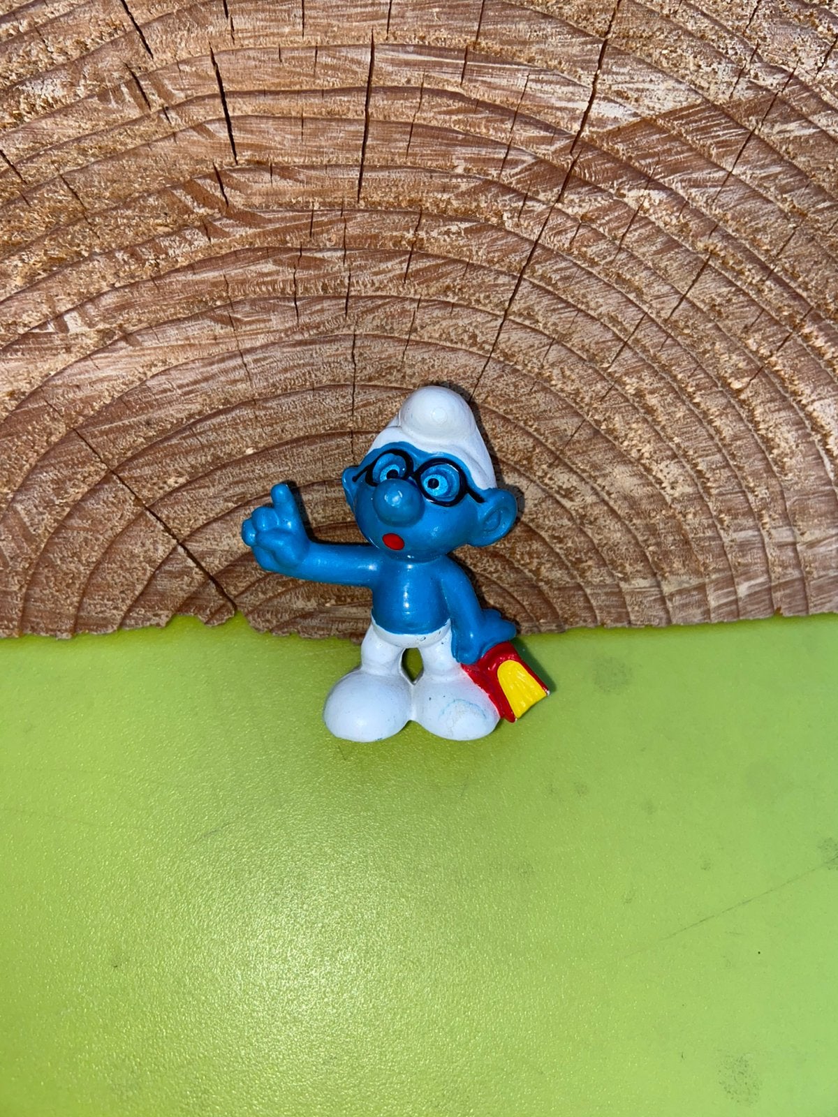 Smurfen bril smurf met boek, Verzamelen, Smurfen, Ophalen of Verzenden, Gebruikt, Verschillende Smurfen