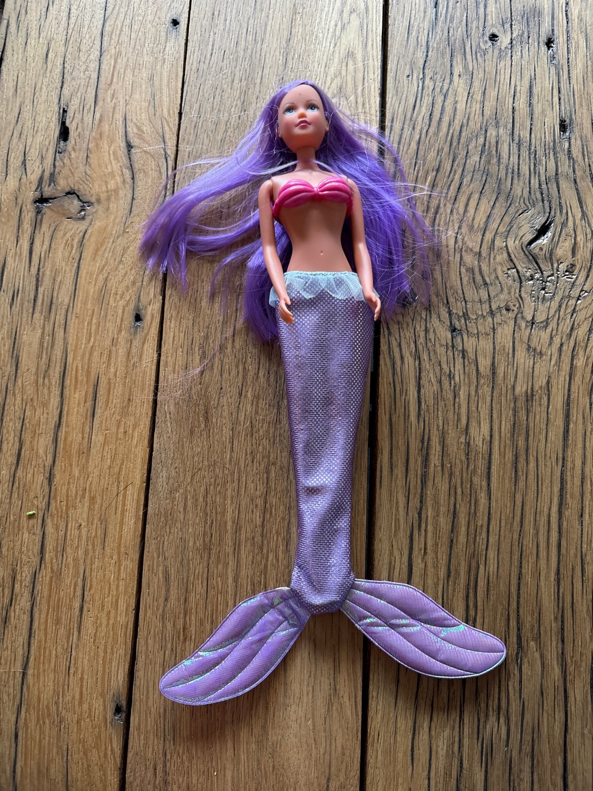 Zeemeermin Barbie met paars haar, Kinderen en Baby's, Ophalen of Verzenden, Gebruikt, Barbie