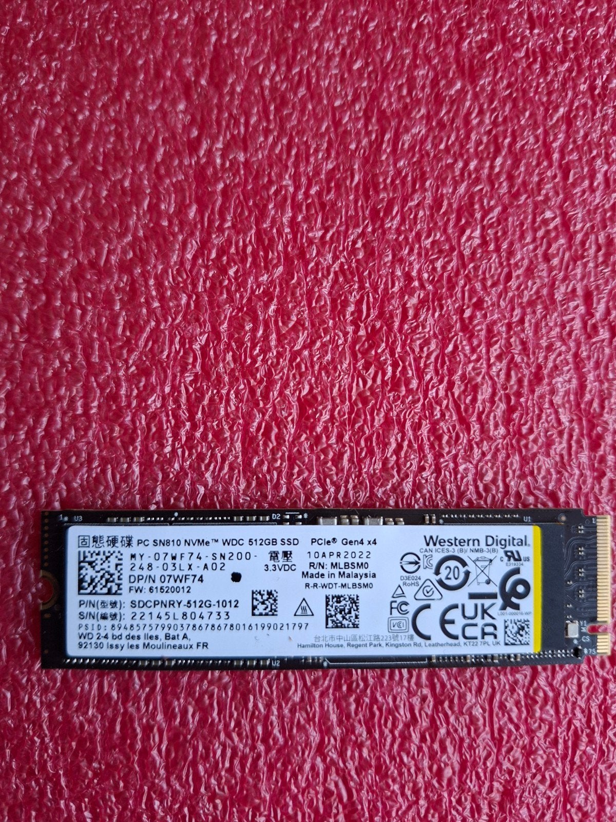 Western Digital 512gb 4x4 nvme m2 ssd harde schijf, Computers en Software, Harde schijven, Intern, SSD, Zo goed als nieuw, 512gb