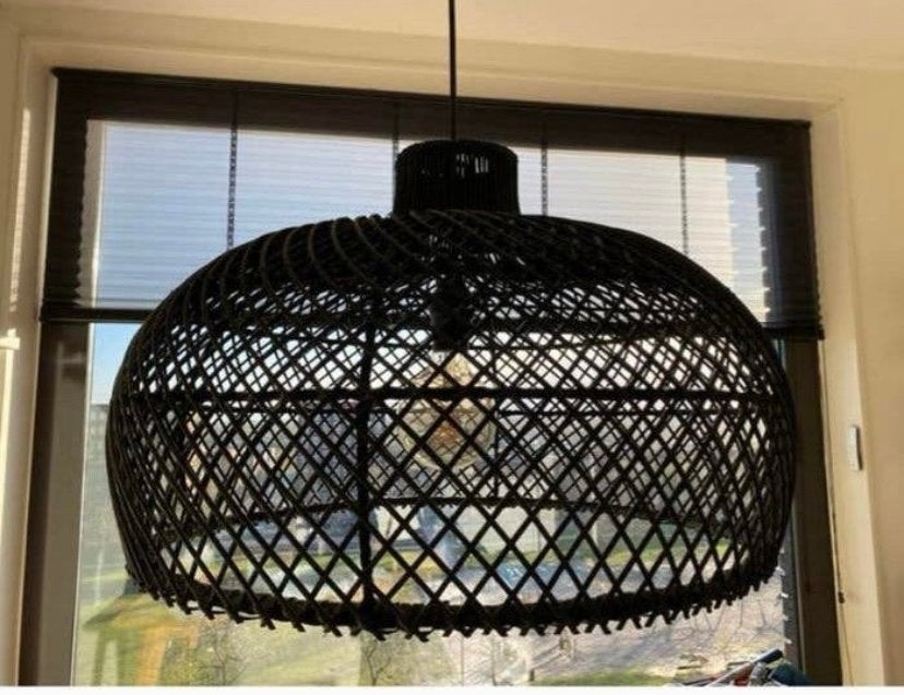 Raw Materials Maze hanglamp Ø 57 zwart rotan (Loods 5), Ophalen, Zo goed als nieuw, Natuurlijk materiaal