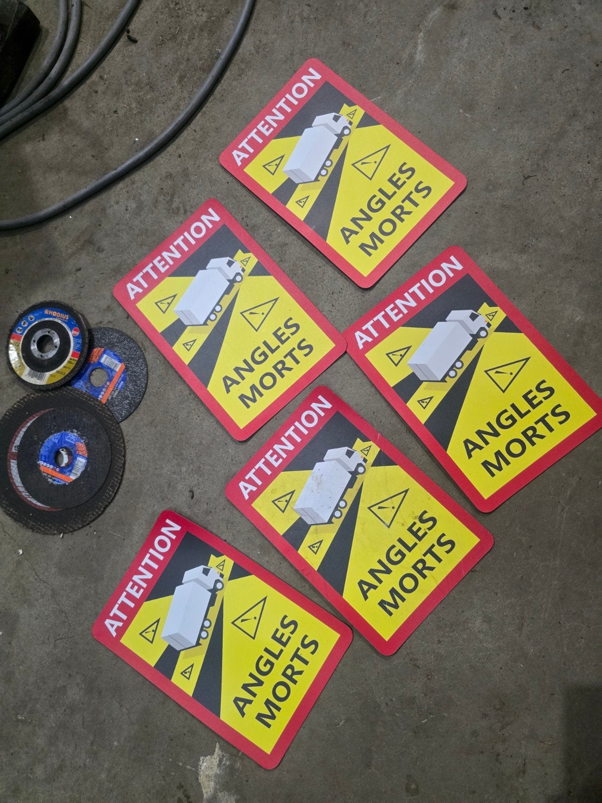 5x Dode Hoek Stickers Vrachtwagen/Bus - Angles Morts, Auto diversen, Ophalen of Verzenden, Nieuw