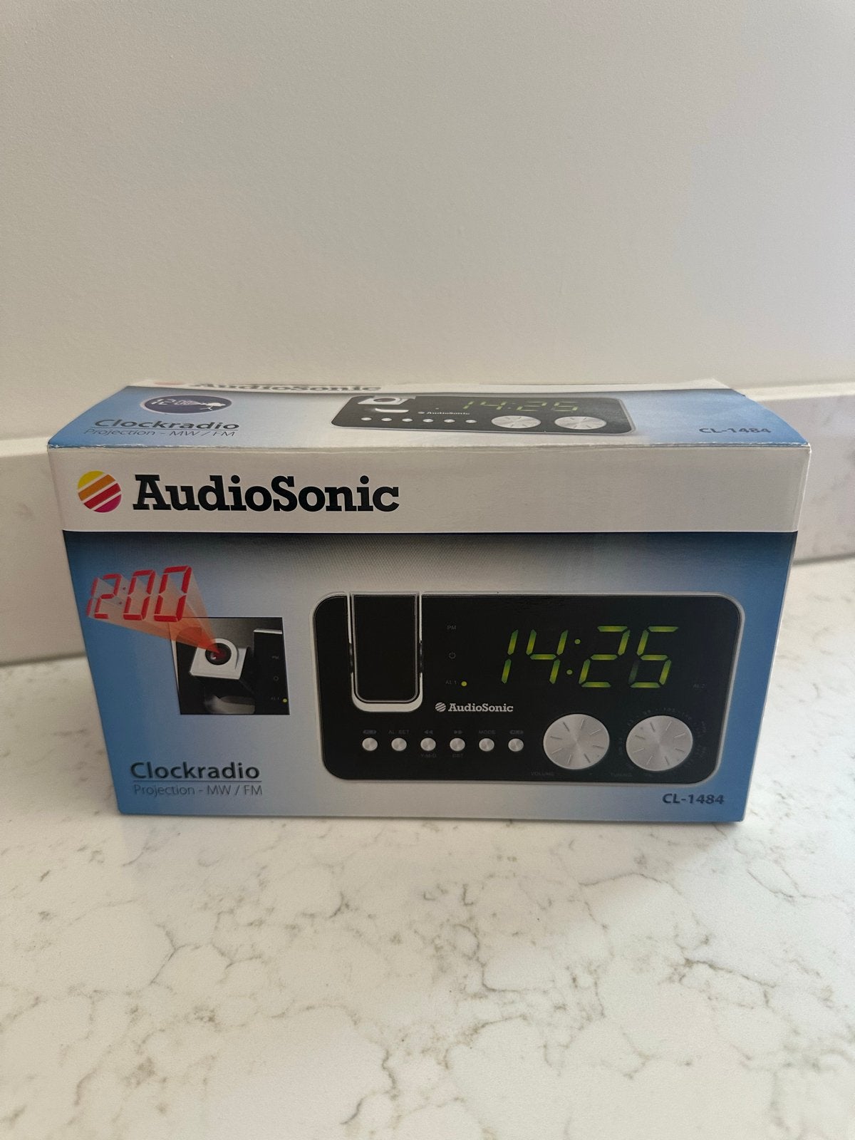Nieuwe Wekkerradio met Projectie - AudioSonic CL-1484, Ophalen of Verzenden, Nieuw, Digitaal