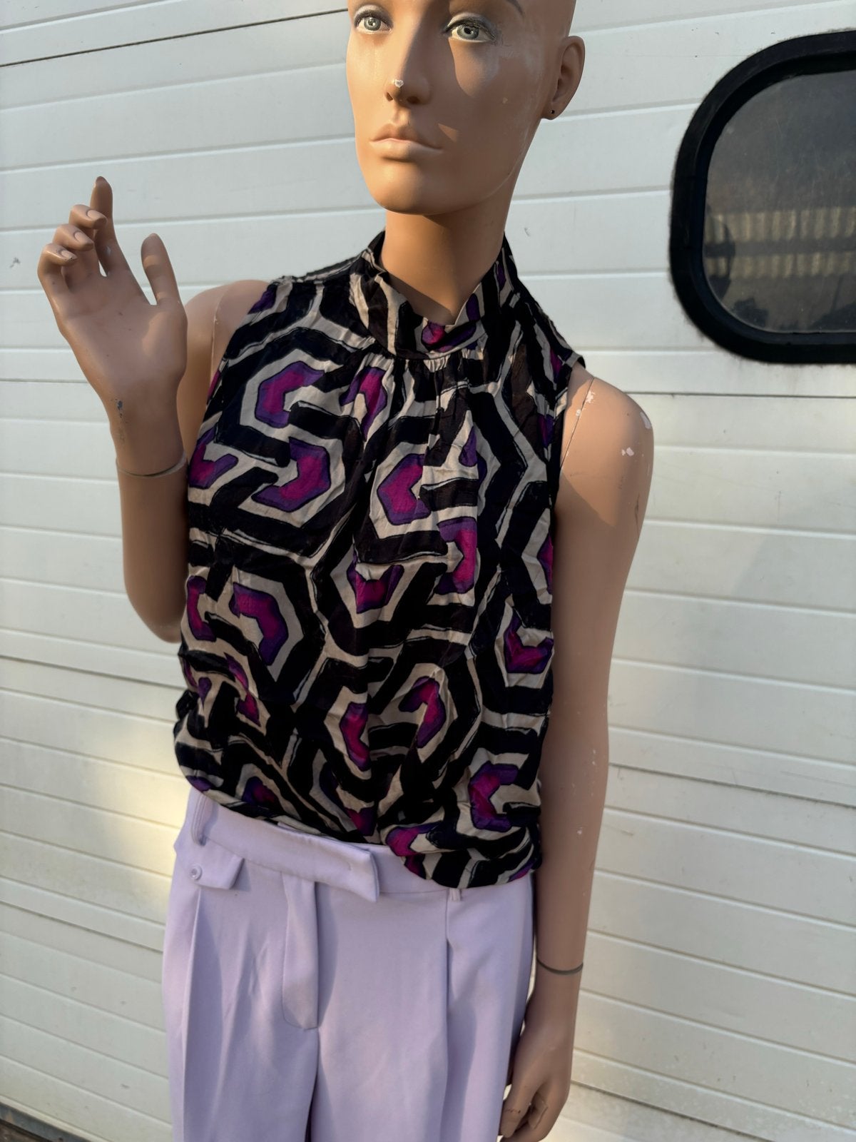 Studio Anneloes mouwloze top met print - Maat M, Maat 38/40 (M), Zwart, Ophalen of Verzenden, Zo goed als nieuw