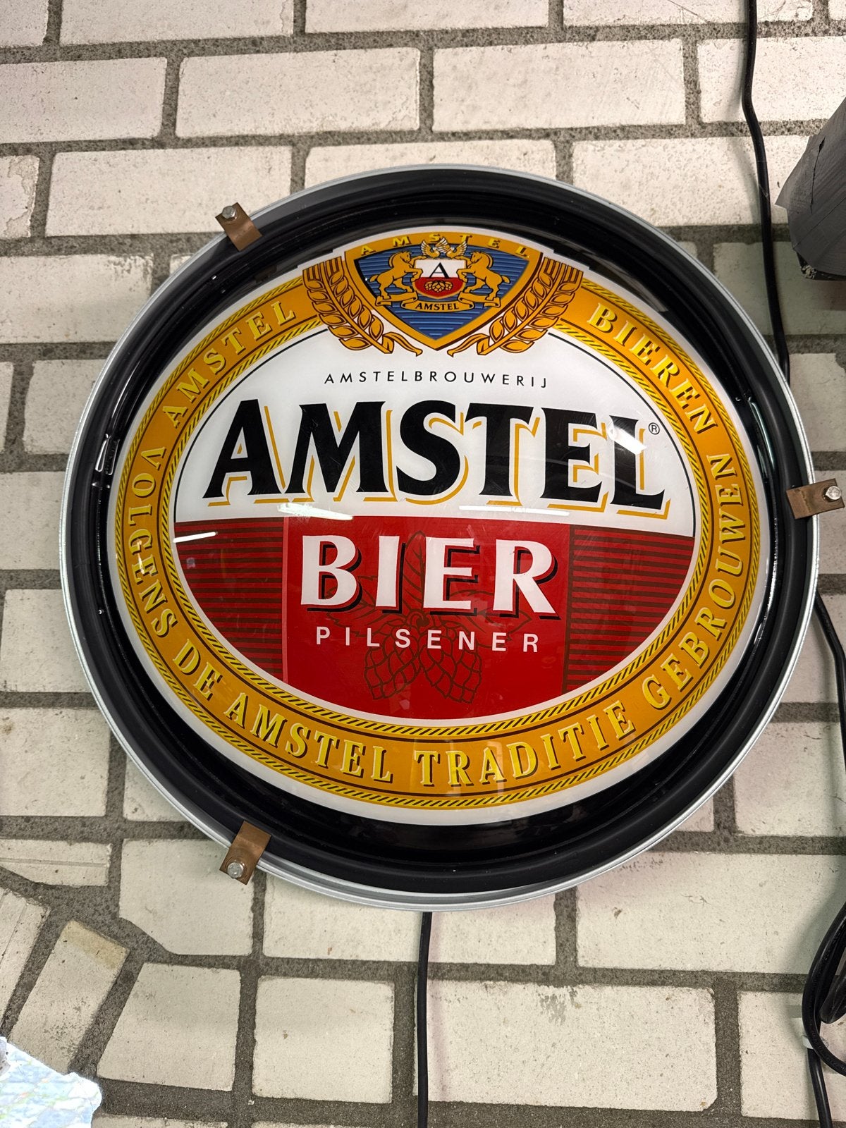 Amstel Bier Lichtbak - Vintage Reclamebord, Ophalen, Gebruikt, Lichtbak of (neon) lamp