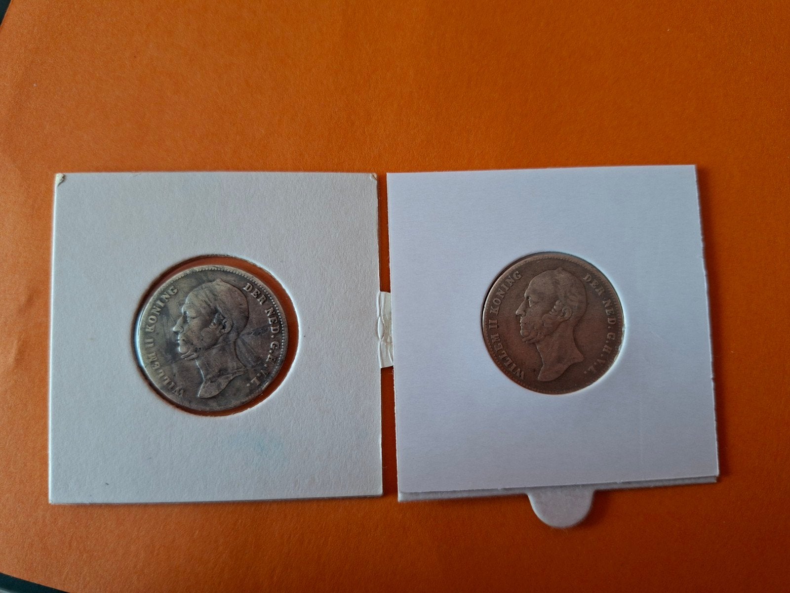 1/2 gulden 1847 en ½ gulden 1848/47 willem 2, ½ gulden, Setje, Zilver, Ophalen of Verzenden