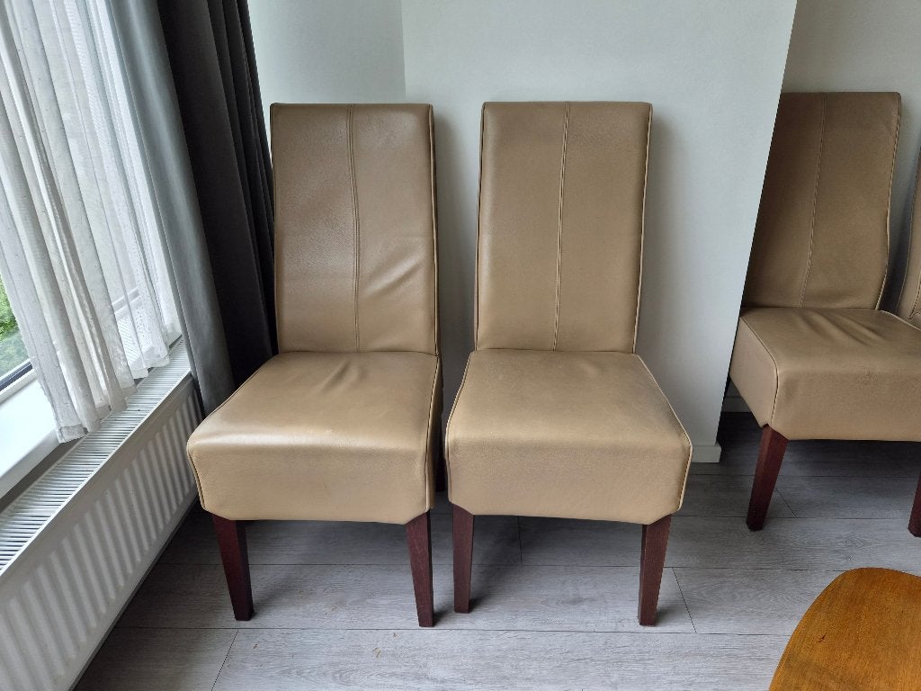 4 Eetkamerstoelen te koop, Huis en Inrichting, Ophalen, Gebruikt, Overige kleuren, Hout