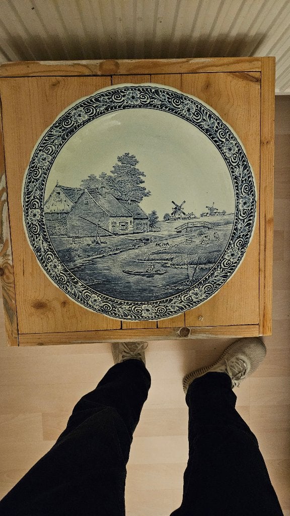 Delfsblauw bord  { 6 }, Huis en Inrichting, Keuken | Servies, Ophalen, Gebruikt, Delftsblauw, Bord(en)