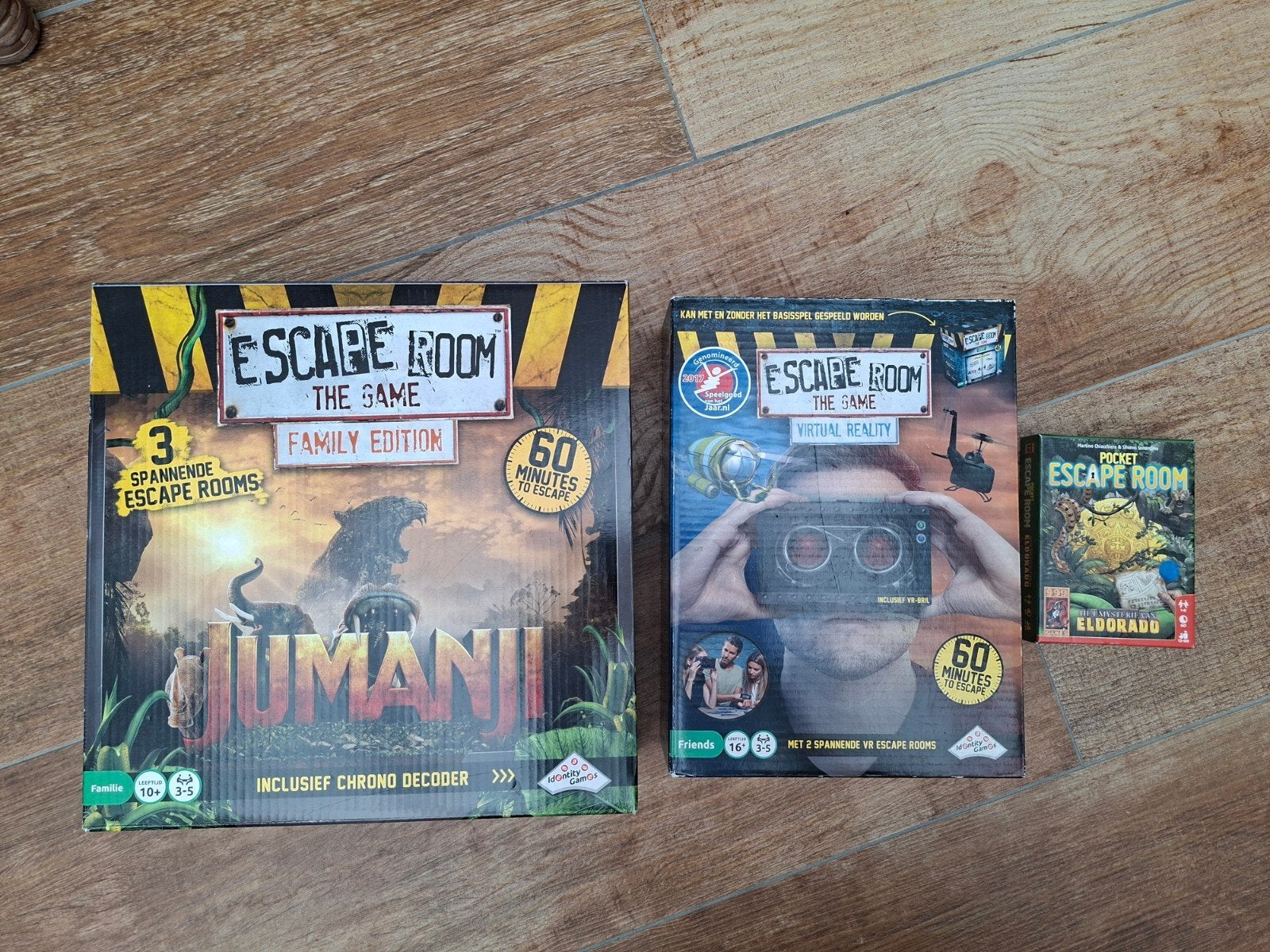 Drie Escape Room spellen, Hobby en Vrije tijd, Ophalen of Verzenden, Gebruikt, Identity Games