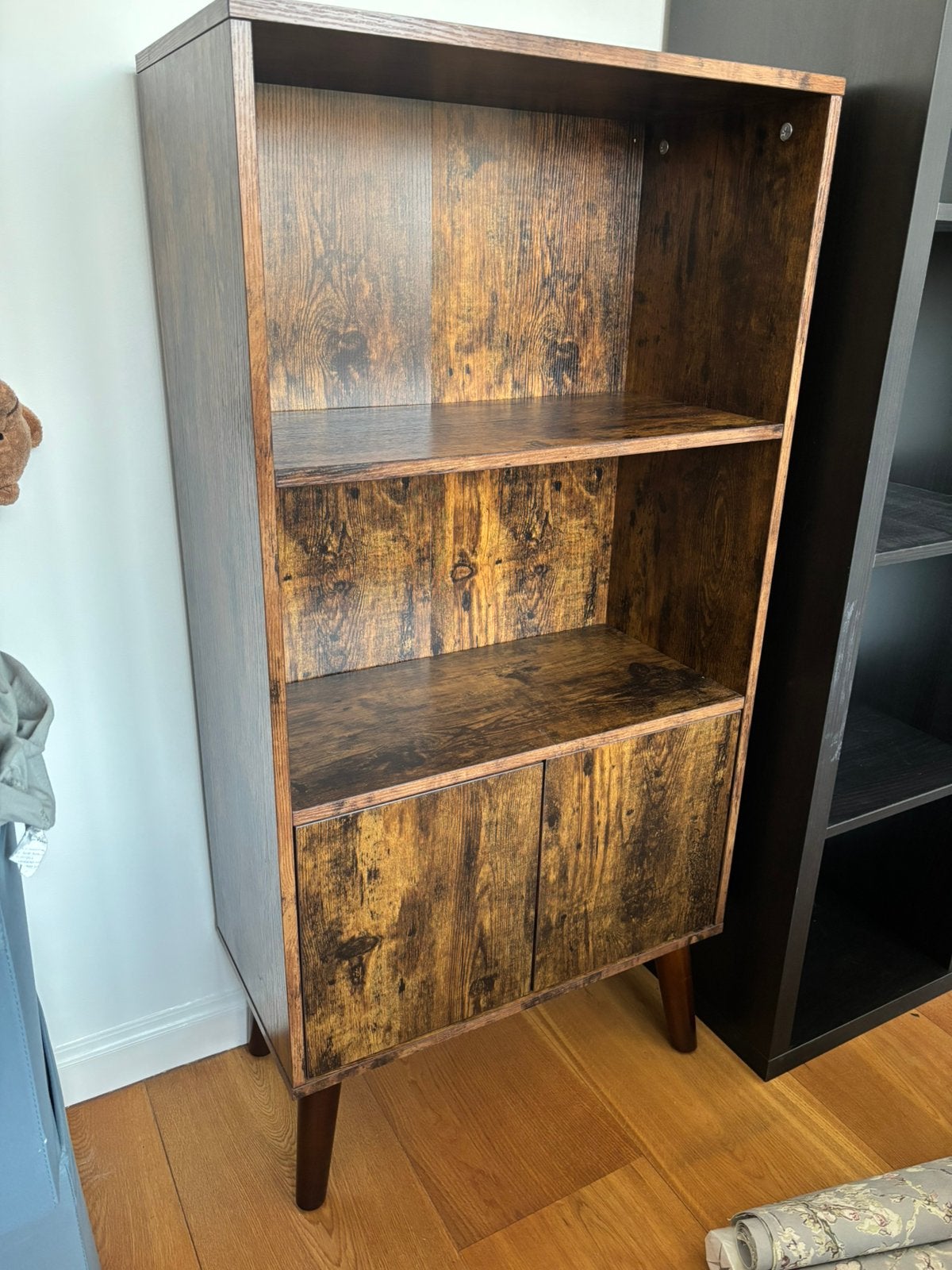 Boekenkastje bruin retrolook, Ophalen, Gebruikt
