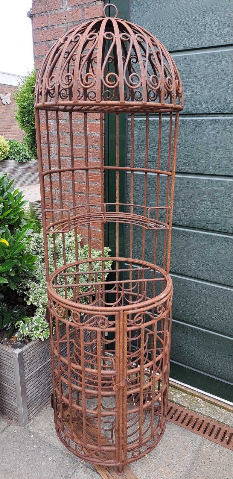 Brocante gietijzeren wijnrek wijnkast vogelkooi volière, Ophalen, Gebruikt, Metaal, 25 flessen of meer