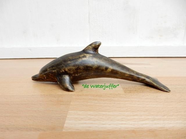 143* Bronzen dolfijn (Boven €75 geen verzendkosten), Tuin en Terras, Tuinbeelden, Ophalen of Verzenden, Nieuw, Overige materialen
