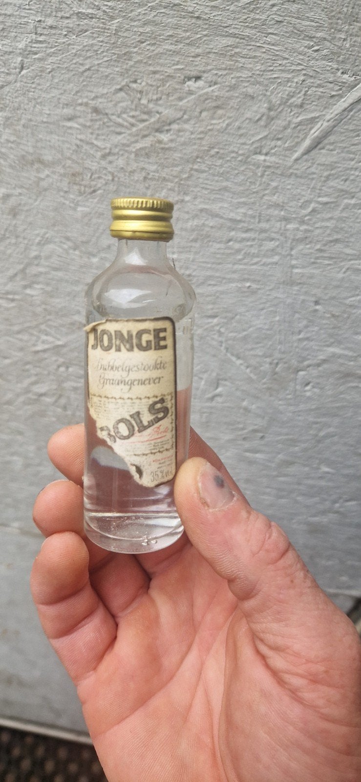 Antieke Bols Jonge Dubbelgestookte Graangenever Miniatuur, Ophalen of Verzenden