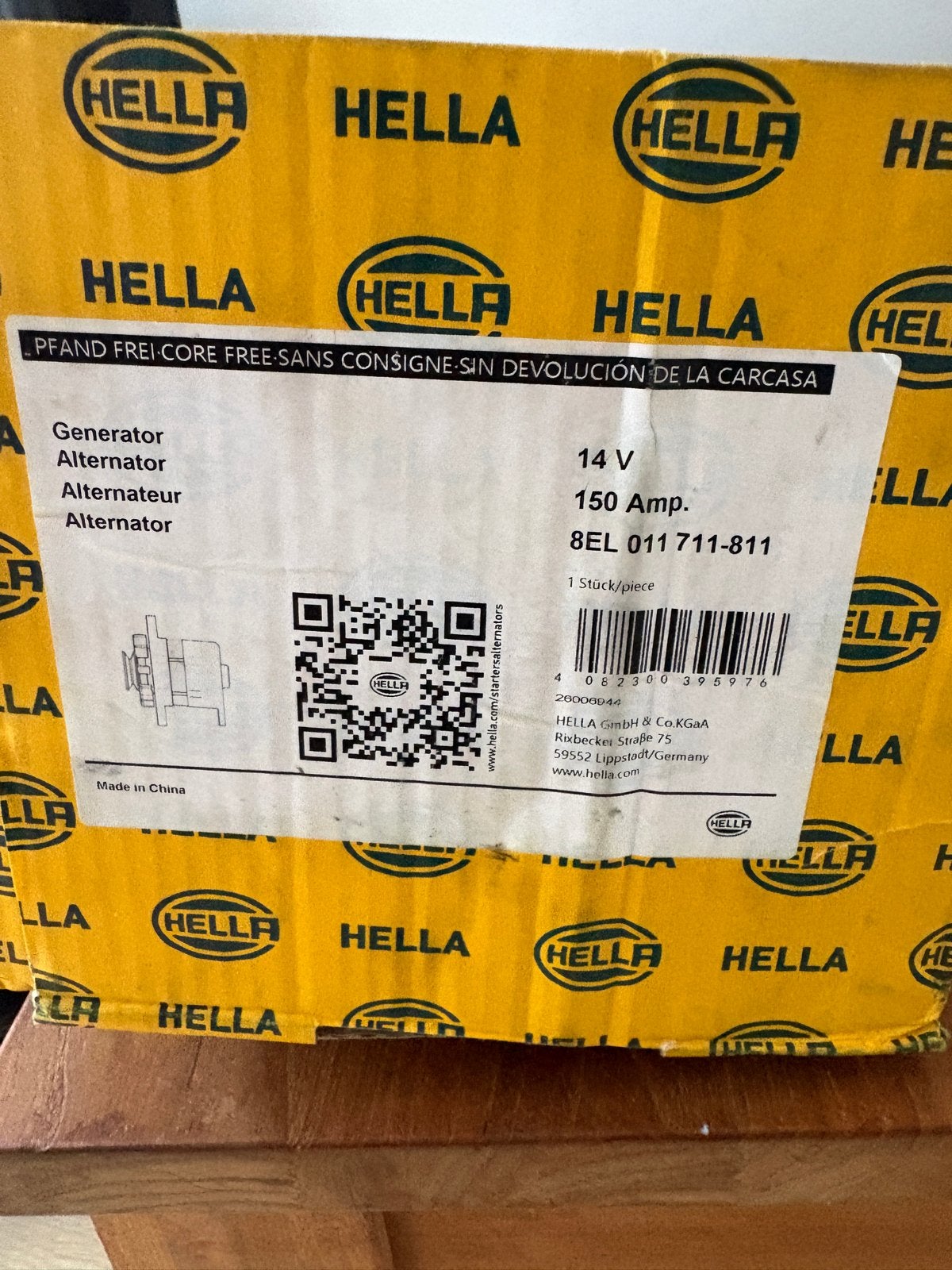 Nieuwe Hella Generator/Dynamo 14V 150A 8EL 011 711 811, Ophalen of Verzenden, Nieuw, Universele onderdelen