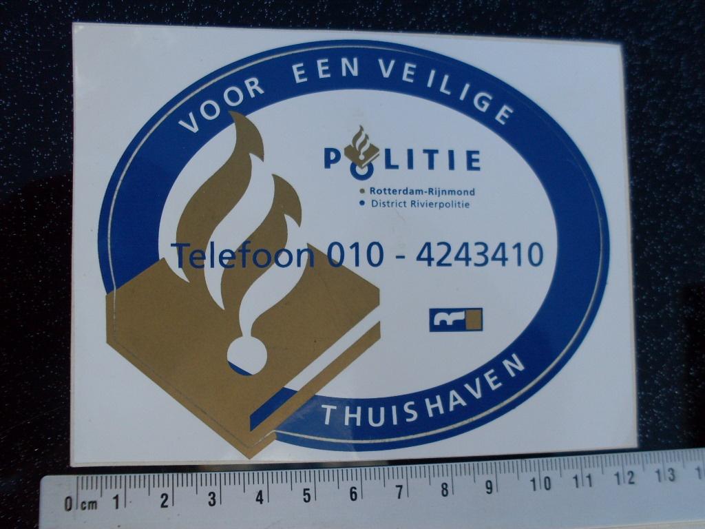 sticker politie rotterdam rijnmond district rivierpolitie, Verzenden, Zo goed als nieuw, Bedrijf of Vereniging