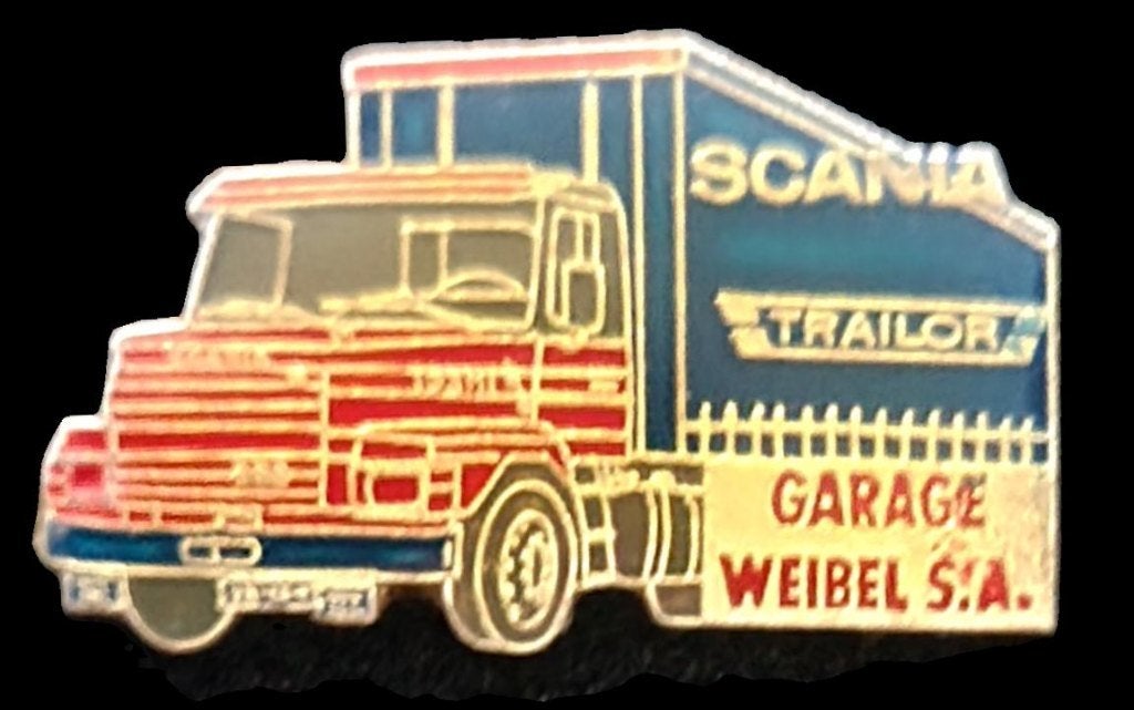 Scania Trailor pin- Garage Weibel pin, Verzenden, Nieuw, Transport, Speldje of Pin