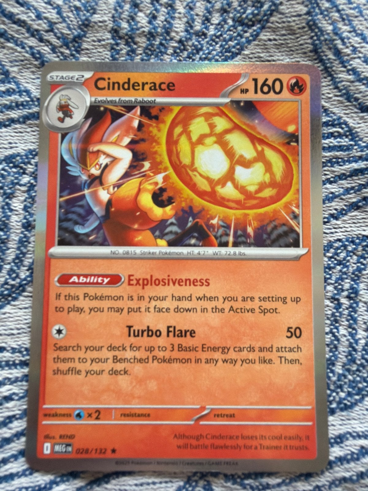 Pokémon Kaart Cinderace VMAX 028/132 Foil, Ophalen of Verzenden, Zo goed als nieuw, Losse kaart, Foil
