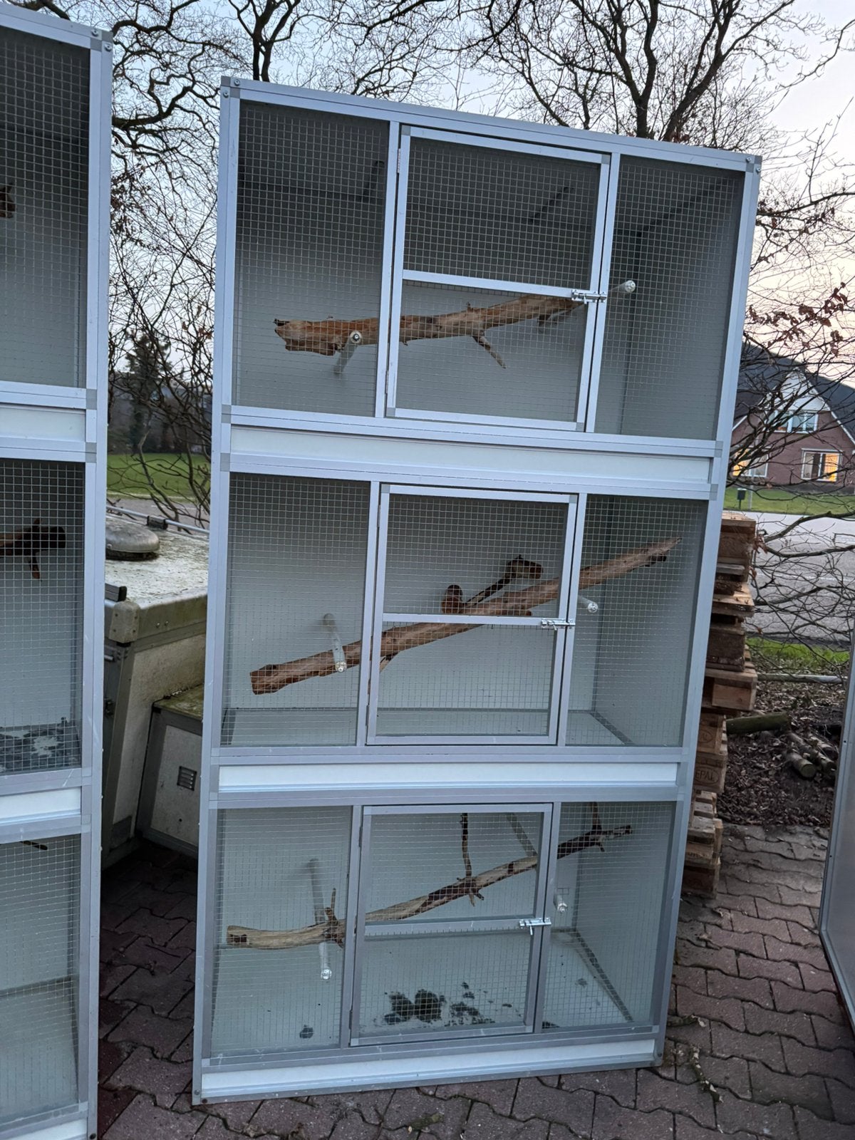 3 vogel volieres, Ophalen, Zelf gemaakt, Aluminium, Zo goed als nieuw