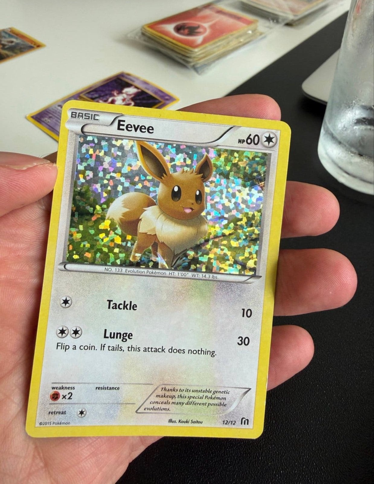 Pokémon Eevee 12/12 McDonald's 2016 Holo Foil Kaart, Ophalen of Verzenden, Zo goed als nieuw, Losse kaart, Foil