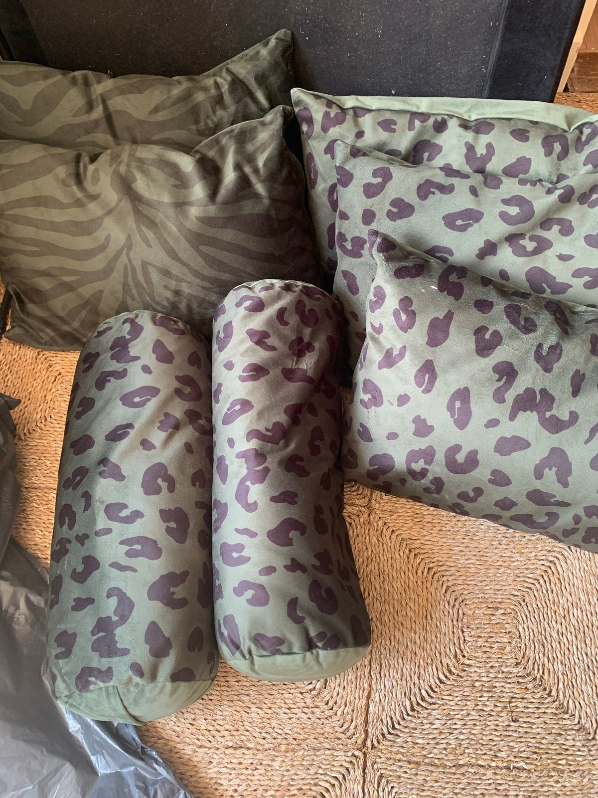 H&M Kussenset met dierenprint - Groen, Overige merken, Met print, Vierkant, Nieuw