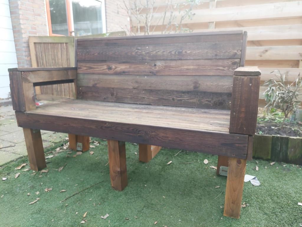 Handgemaakte tuinbank van douglas en stijgerhout, Ophalen, Nieuw, Hout