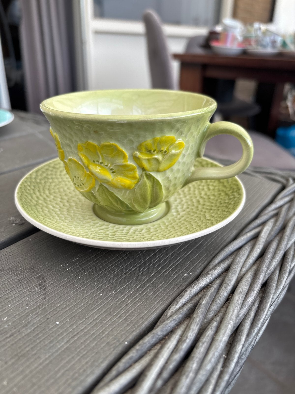 Vintage Carlton Ware Engeland kop en schotel, Gebruikt, Overige merken, Keramiek, Vintage