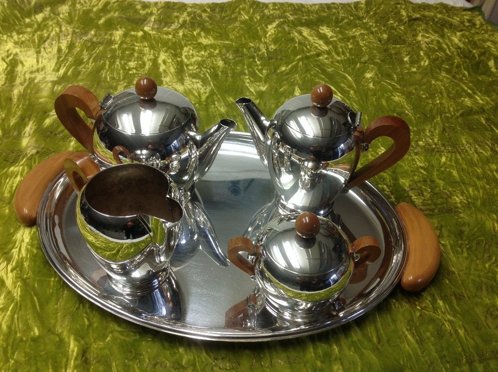 Alessi bombe silver plated tea and coffee service, Ophalen of Verzenden, Overige typen, Zilver, Gesigneerd