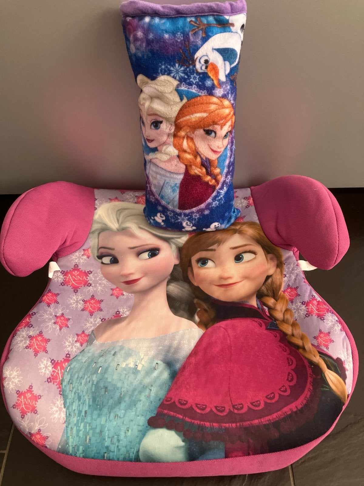 Frozen Elsa & Anna Autostoel Verhoger + Gordelkussen, Autogordel, 15 t/m 36 kg, Zo goed als nieuw, Ophalen