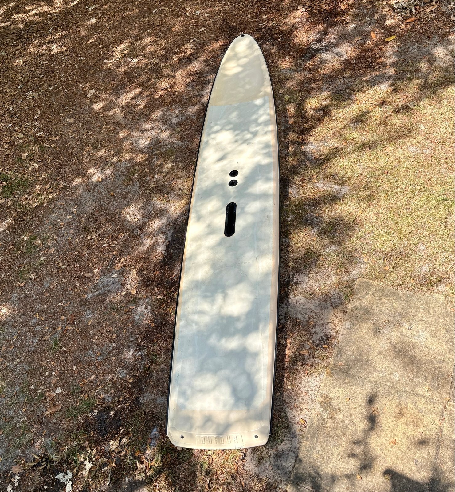Windsurfplank Dufour Wing complete set met surfpak!, Gebruikt, 5 tot 6.5 m², 300 cm of meer, Met mast