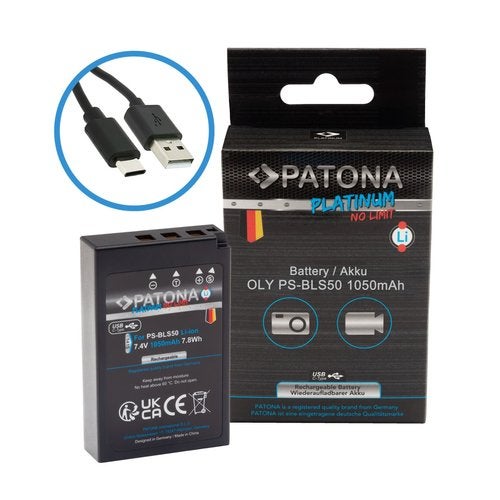 Platinum Battery with USB-C Input Olympus BLS5 E-P3 PEN, Verzenden, Nieuw