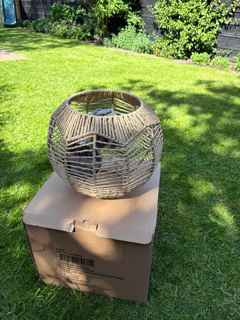 Nieuwe HESUS NATUREL Hanglamp - Jute/Hennep Stijl, Ophalen of Verzenden, Nieuw, Overige materialen, Minder dan 50 cm