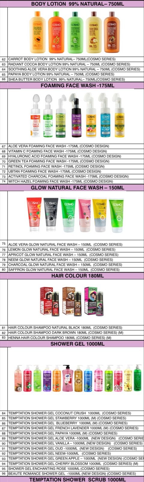 Partij Cosmo shampoo, scrub & showergel uit Dubai, Sieraden, Tassen en Uiterlijk, Uiterlijk | Lichaamsverzorging, Ophalen, Nieuw