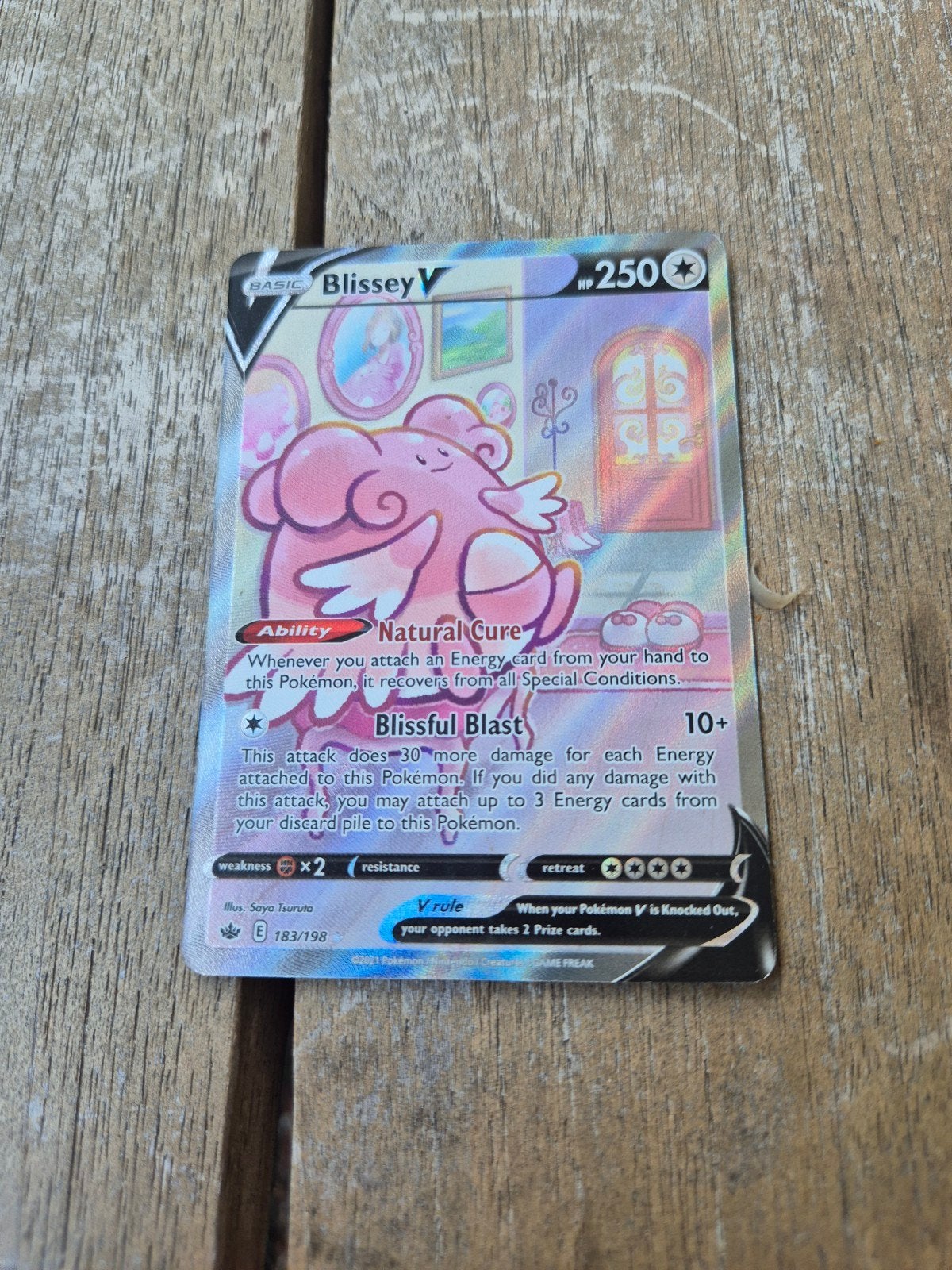Blissey V Pokémon Kaart - Zeldzaam en in Topconditie, Ophalen of Verzenden, Zo goed als nieuw, Losse kaart, Foil