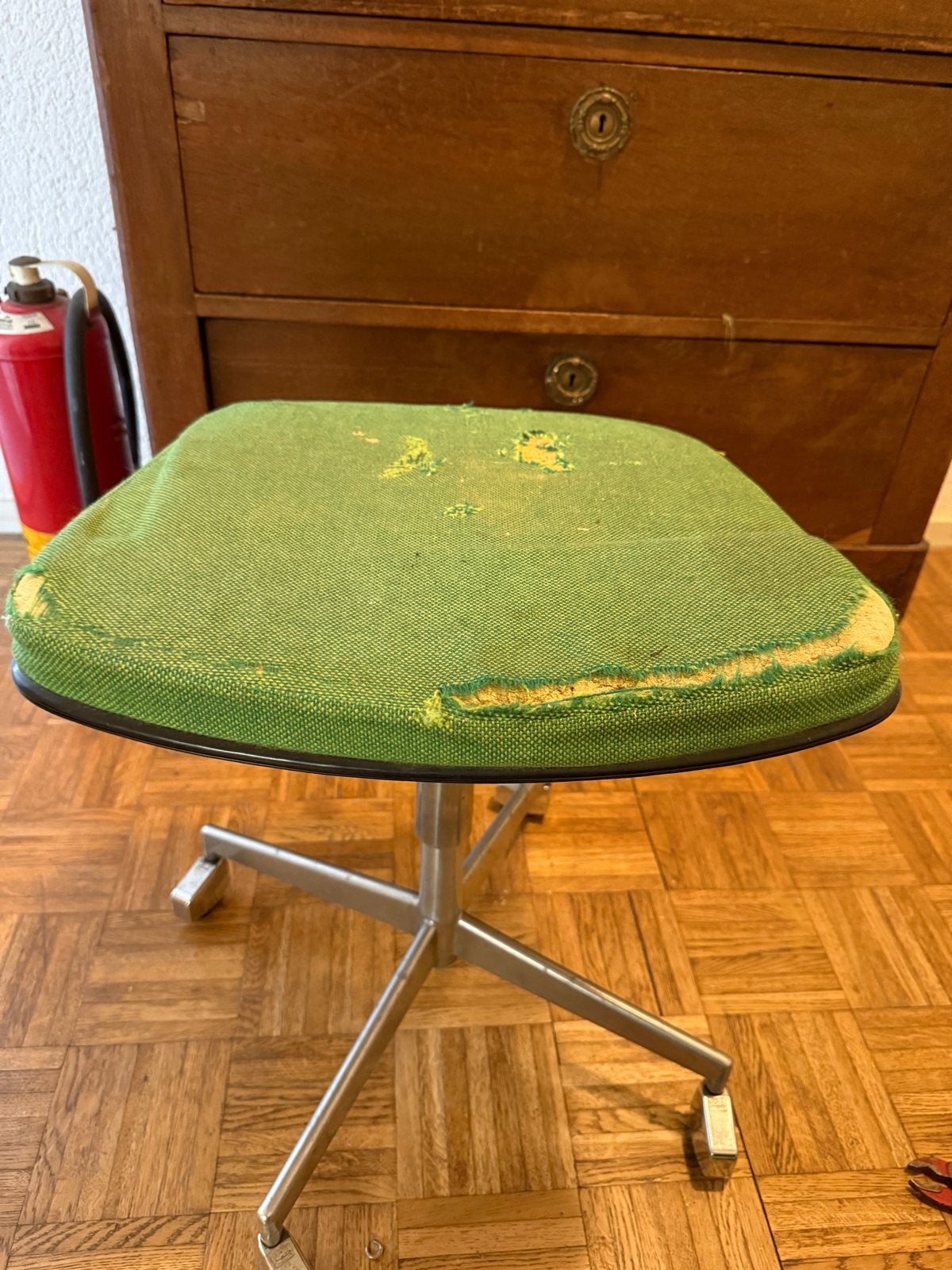 Vintage Labofa bureaustoel Deens design jaren 60/70, Ophalen, Gebruikt, Groen, Bureaukruk