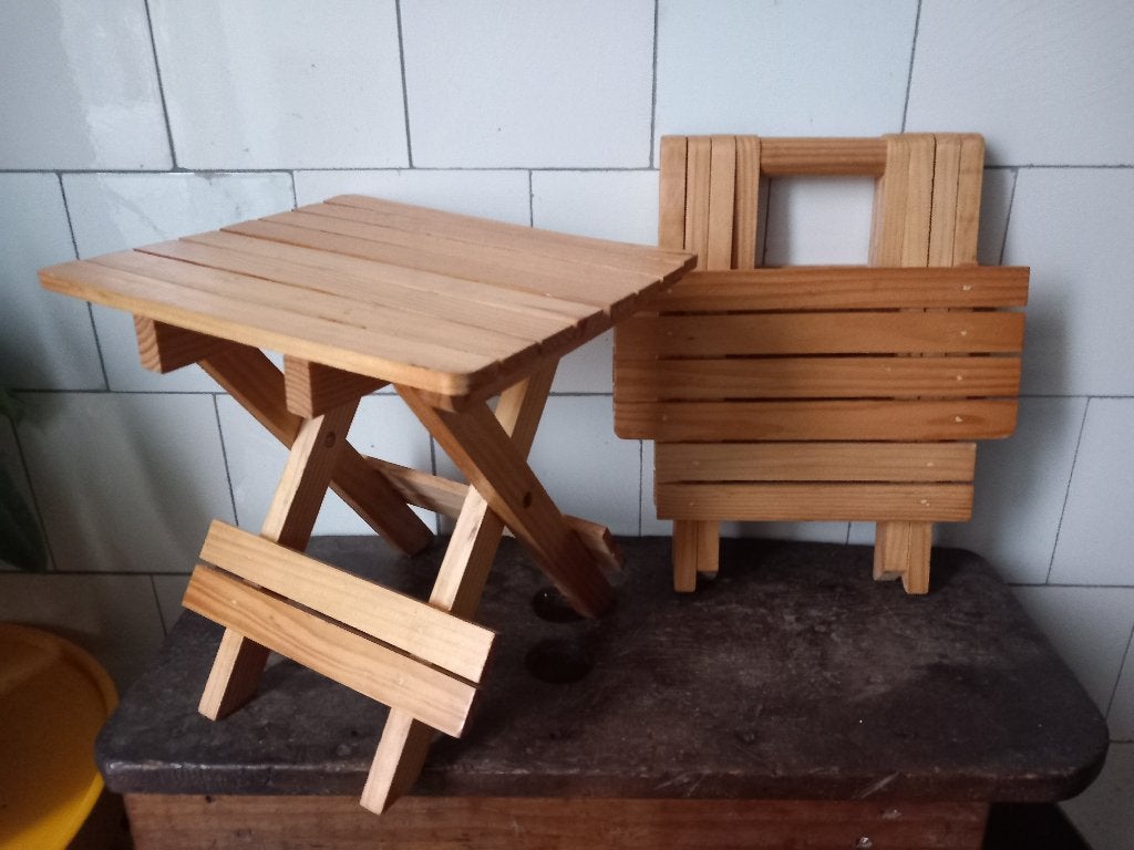 vintage plantentafeltjes, boho houten klaptafeltjes, leuk !, Ophalen of Verzenden
