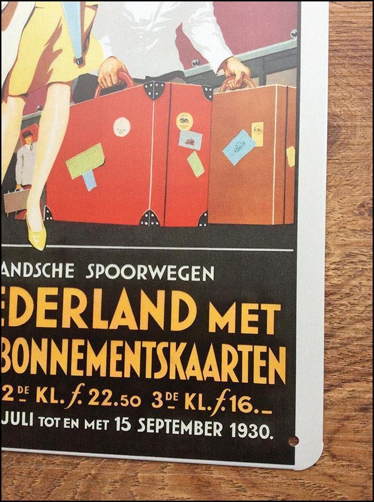 NS Nederlandse Spoorwegen Reclame Dame met hoed Wandbord, Ophalen of Verzenden, Nieuw, Trein, Overige typen