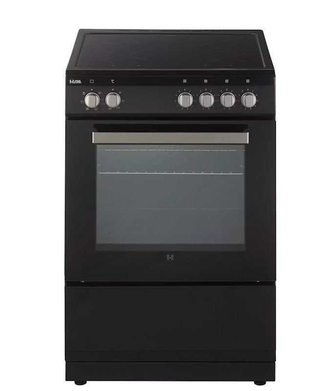 Stijlvol inductiefornuis met oven - zwart-vrijstaand, Ophalen, 60 cm of meer, 4 kookzones, Zo goed als nieuw